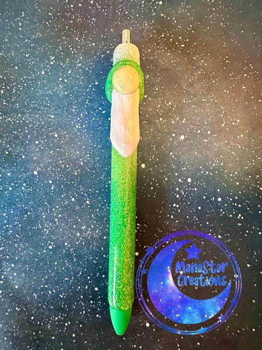 3D Gnome (Shamrock) Epoxy Pen – Whimsical & Handcrafted Charm (Green Ink)