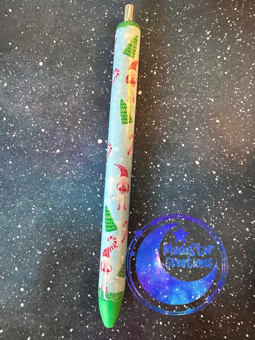 Christmas Gnome Epoxy Pen – Festive & Whimsical Holiday Writing! (Green Ink)
