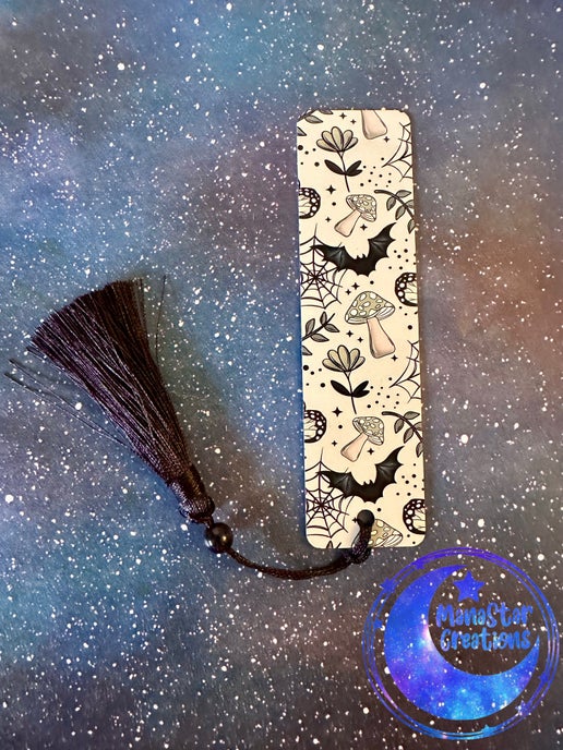 Mushrooms & Bats Bookmark – Mystical Sublimated Marker