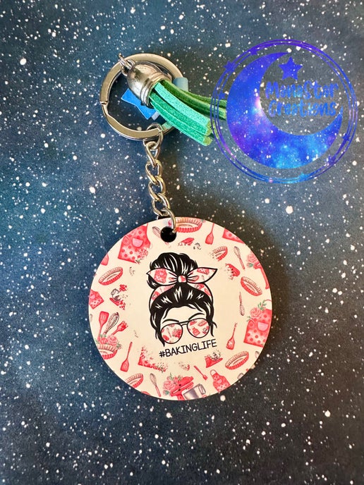 #BakingLife Sublimation Keychain – Perfect Accessory for Baking Enthusiasts