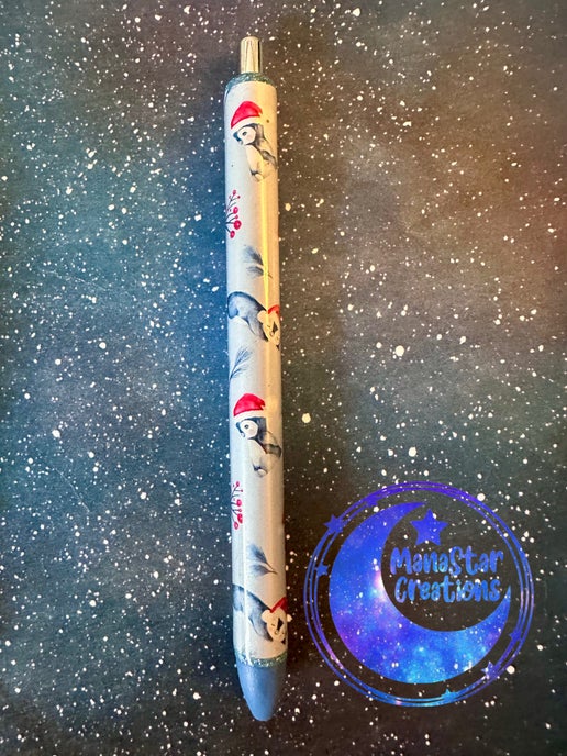 Sleepy Penguins Epoxy Pen – Cozy & Adorable Design (Blue Ink)