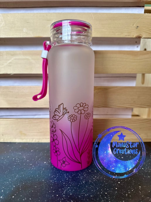 17oz Glass Water Bottle Wide Mouth