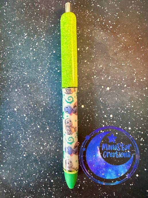 Green Dinosaur Epoxy Pen – Prehistoric Fun & Adventure (Green ink)