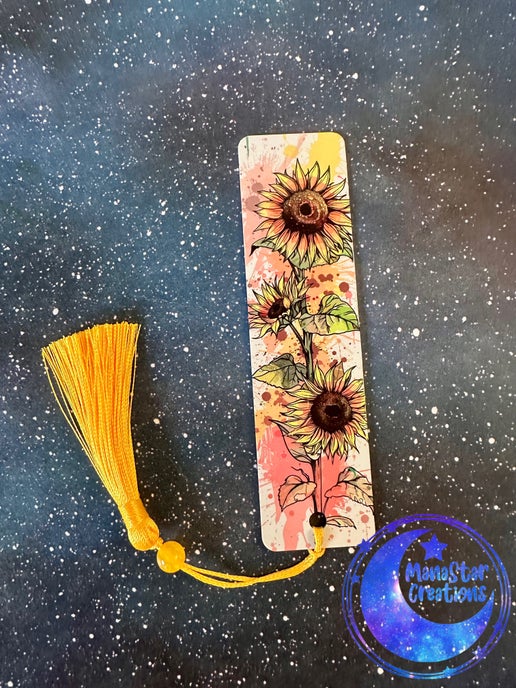 Sunflower Sublimation Bookmark with Tassel – A Bright and Cheerful Addition to Your Reading Collection