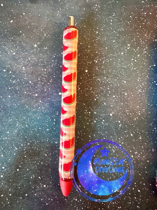 Juicy Watermelon Epoxy Pen – Sweet Summer (Red Ink)