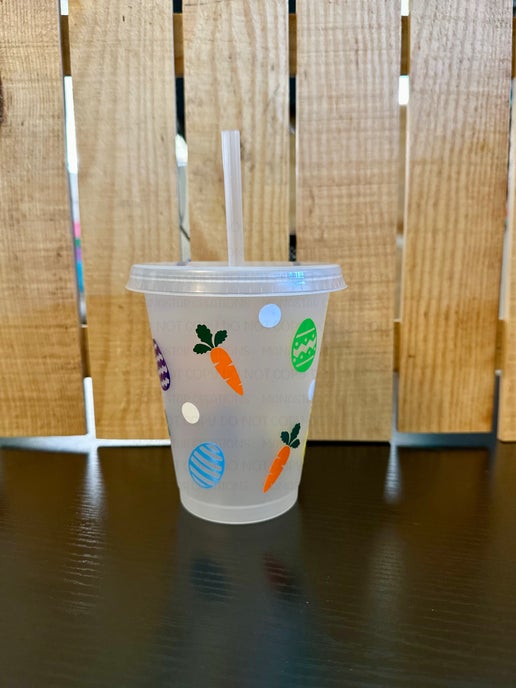 16oz Easter Fun Kids Tumbler – Hoppy & Bright! (Yellow)