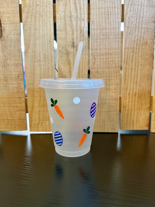 16oz Easter Fun Kids Tumbler – Hoppy & Bright! (Yellow)